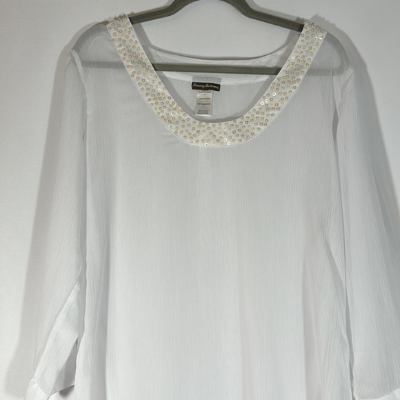 Tommy Bahama White Sheer Beach/Swim Cover-Up - Picture 6 of 12